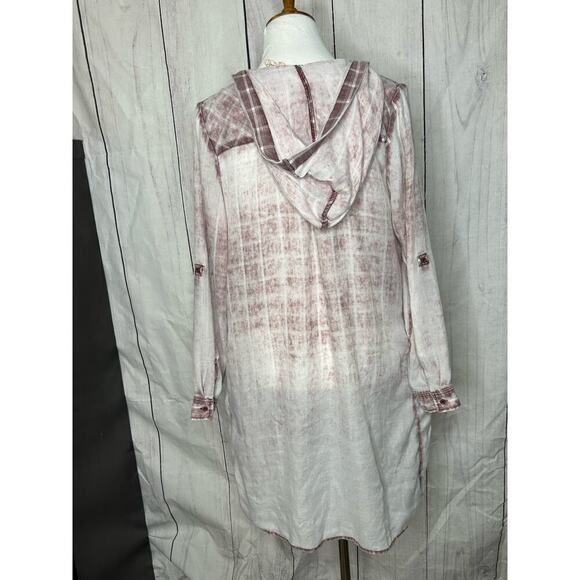 Soft‎ Surroundings  Lightweight Plaid Hooded Top Size S - Picture 7 of 13